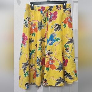 Vintage Floral Yellow Skirt